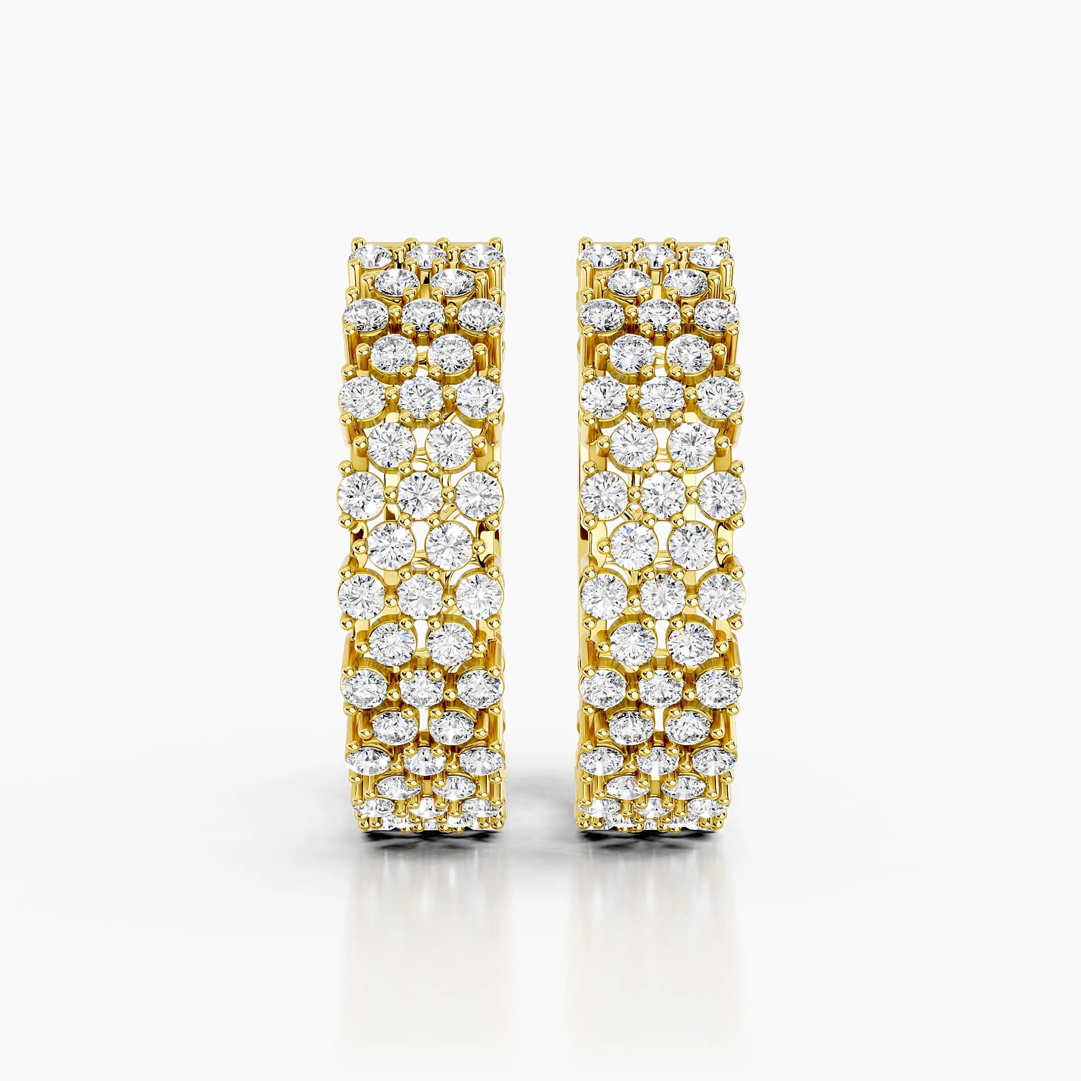 Trielle Three-Row Diamond Hoop Earrings jewellery