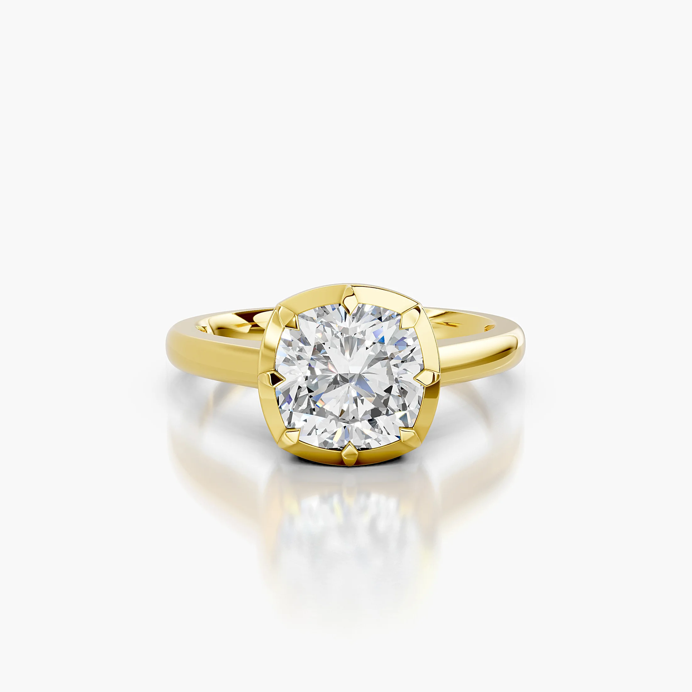 Cushion Cut Bezel Solitaire jewellery