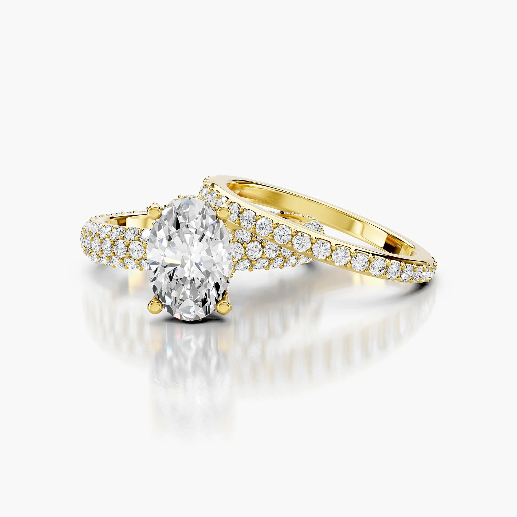 Celestial Arc Oval Pavé Bridal Set jewellery