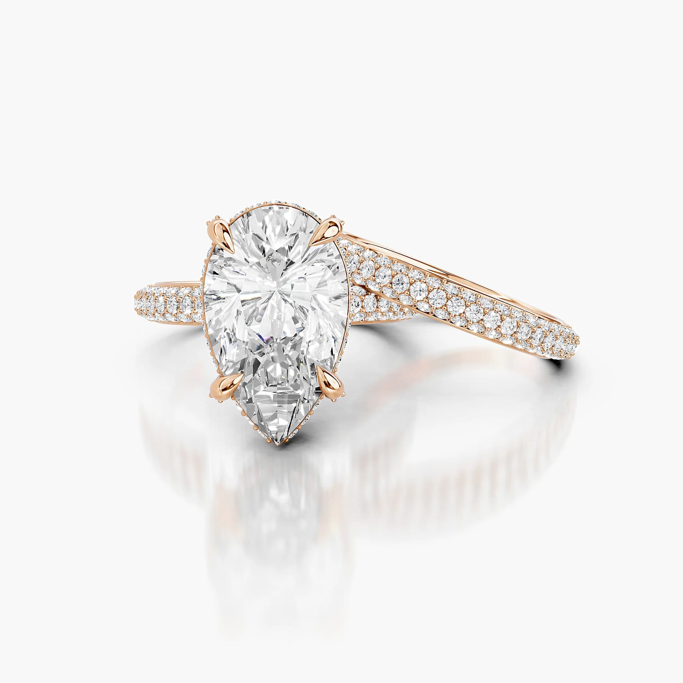 Pear Hidden Halo Pavé Bridal Set jewellery