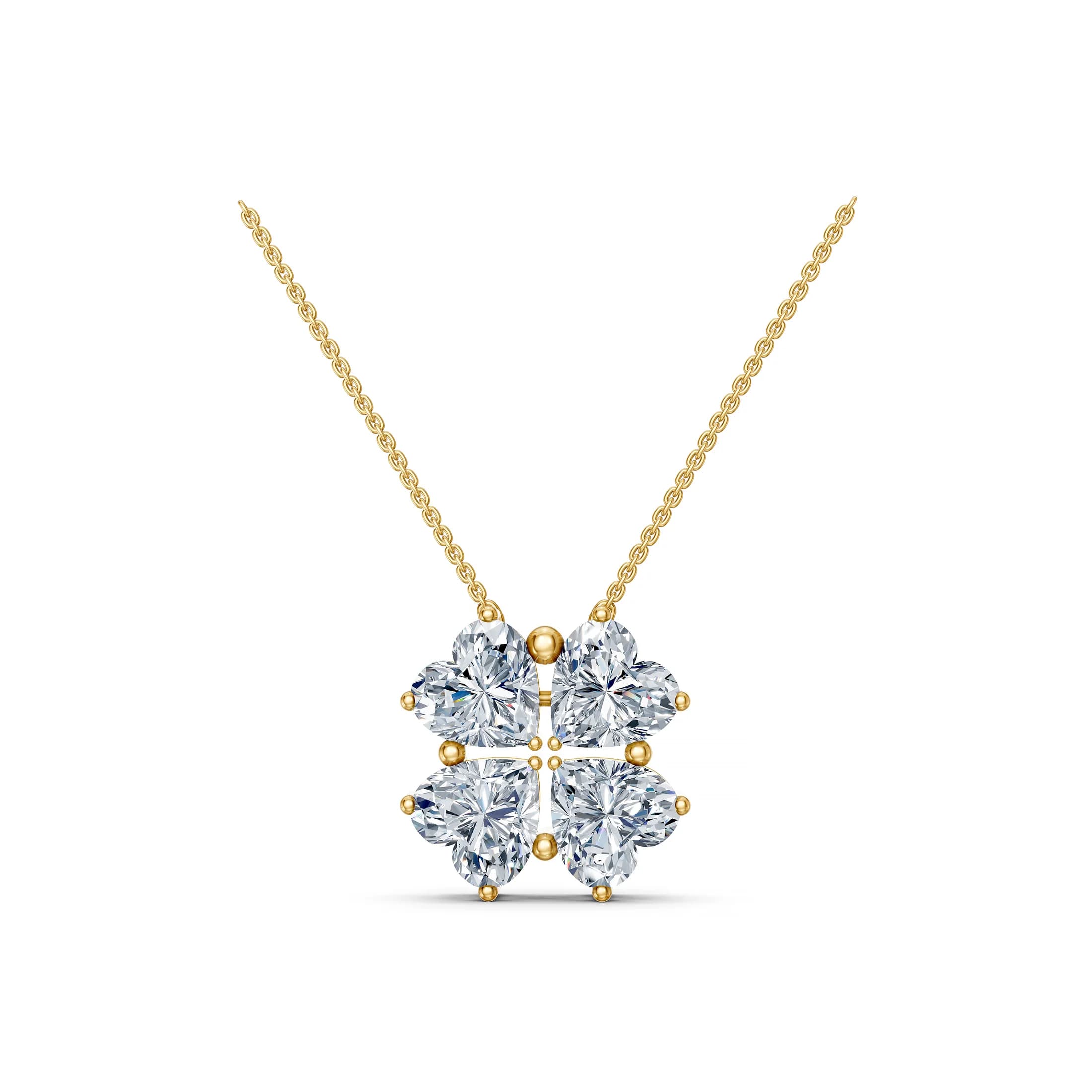 Amorette Four-Heart Diamond Clover Necklace 4.00 jewellery