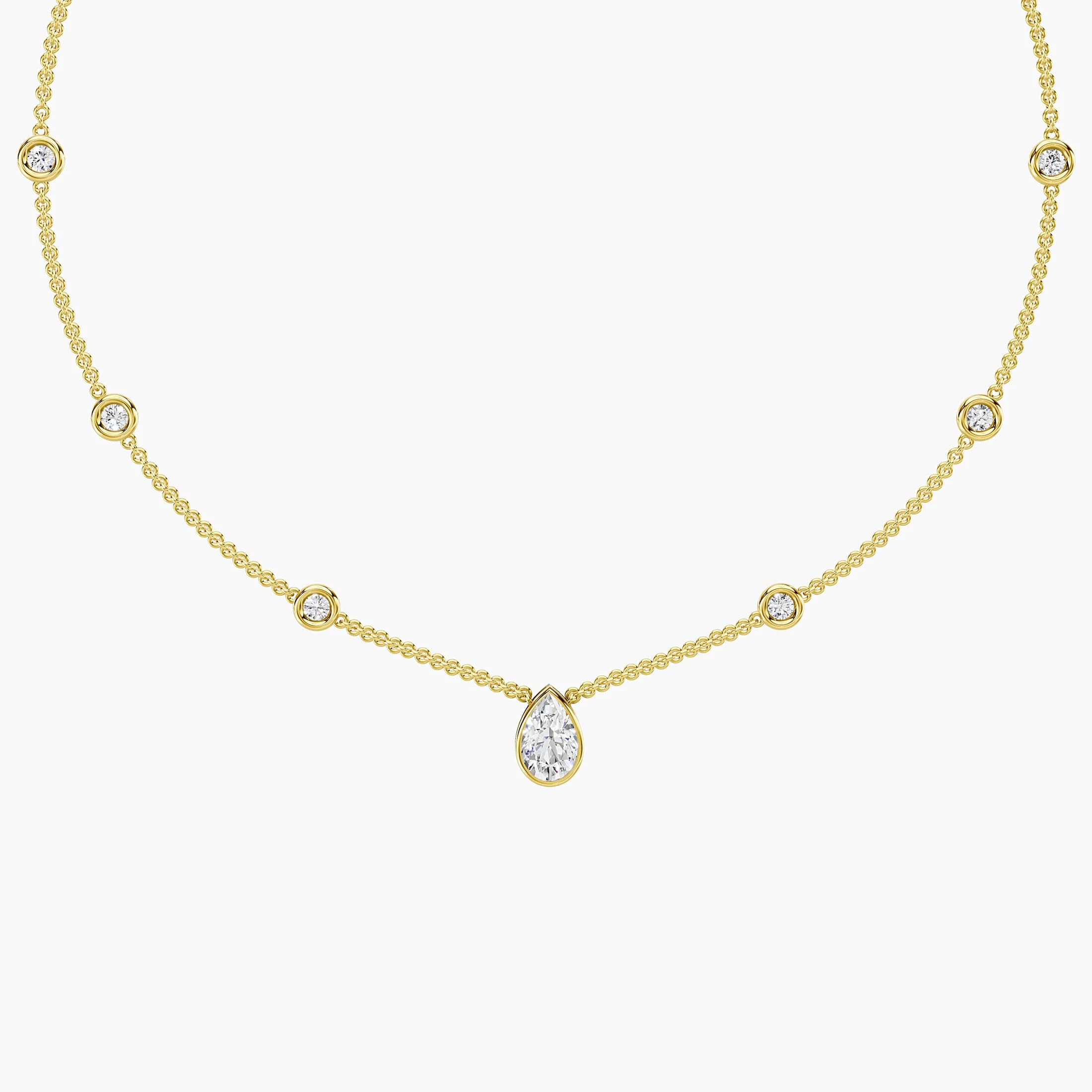 Celestine Dewdrop Pear Diamond Station Necklace jewellery