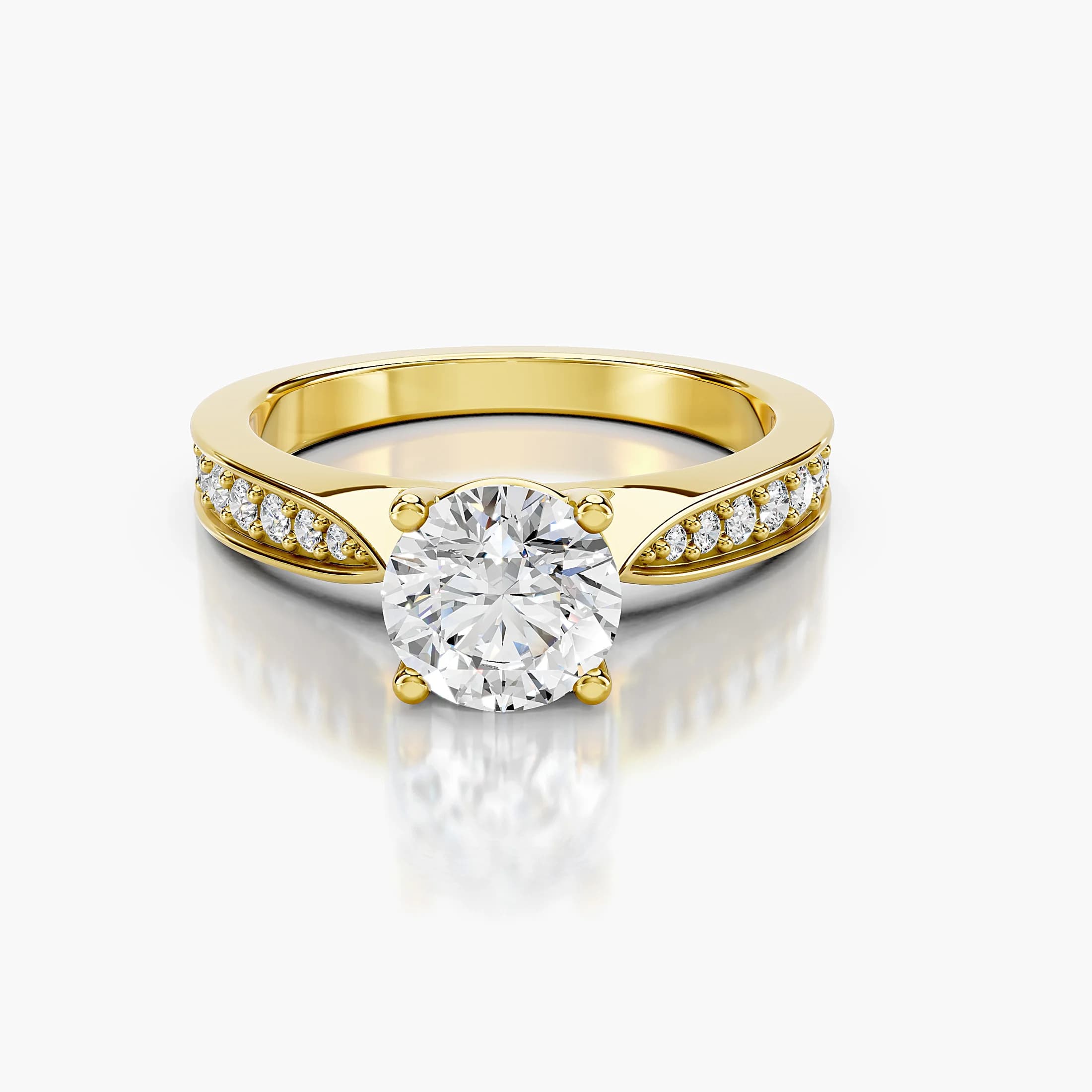Round Framed Side-Stone Engagement Ring jewellery