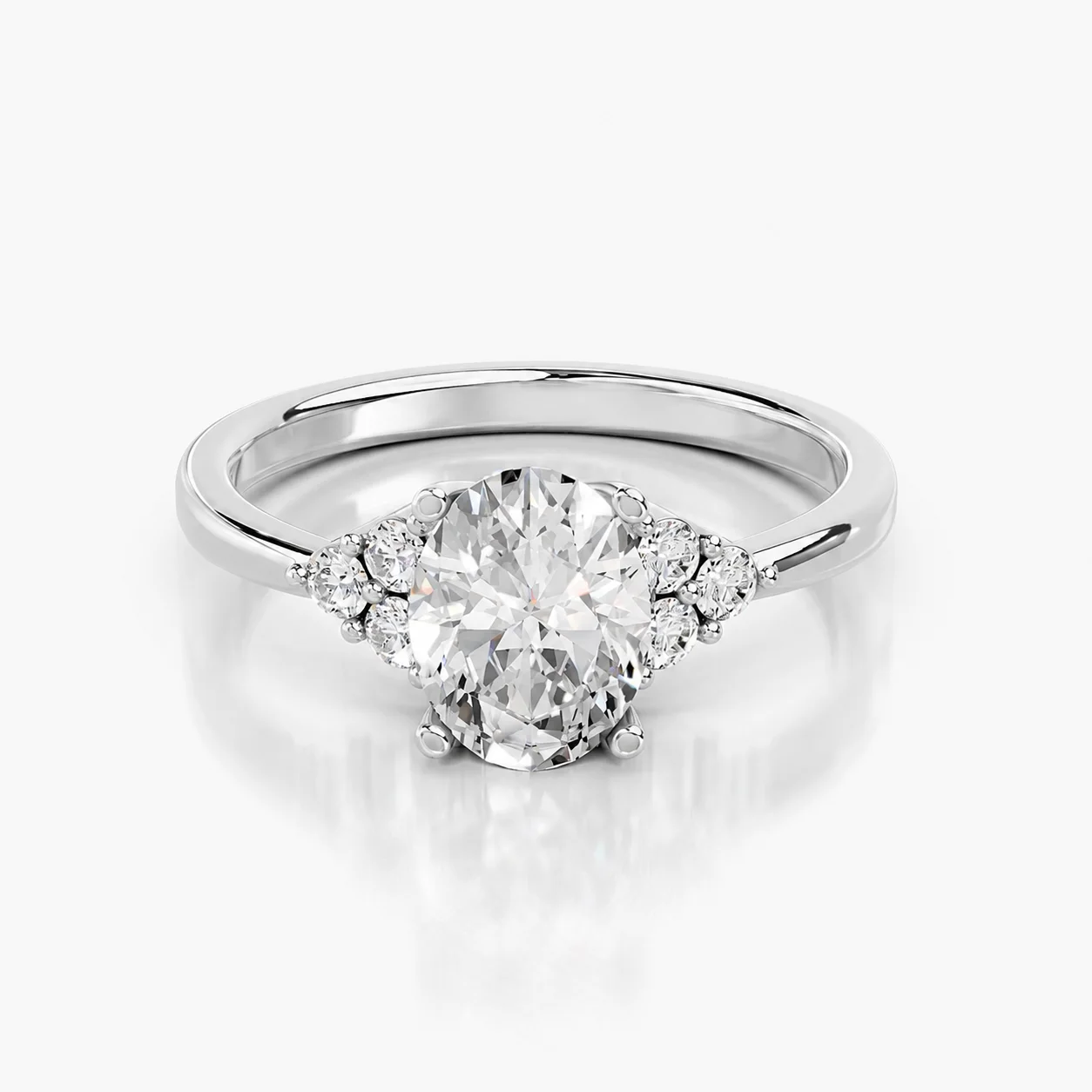 Oval Cluster Side-Stone Engagement Ring jewellery