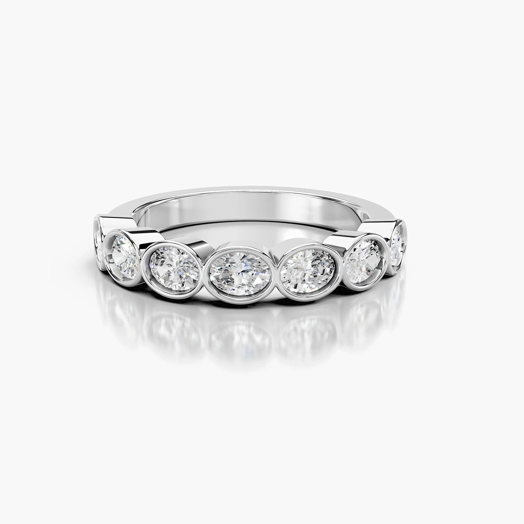 Bezel Oval Half-Eternity Band jewellery