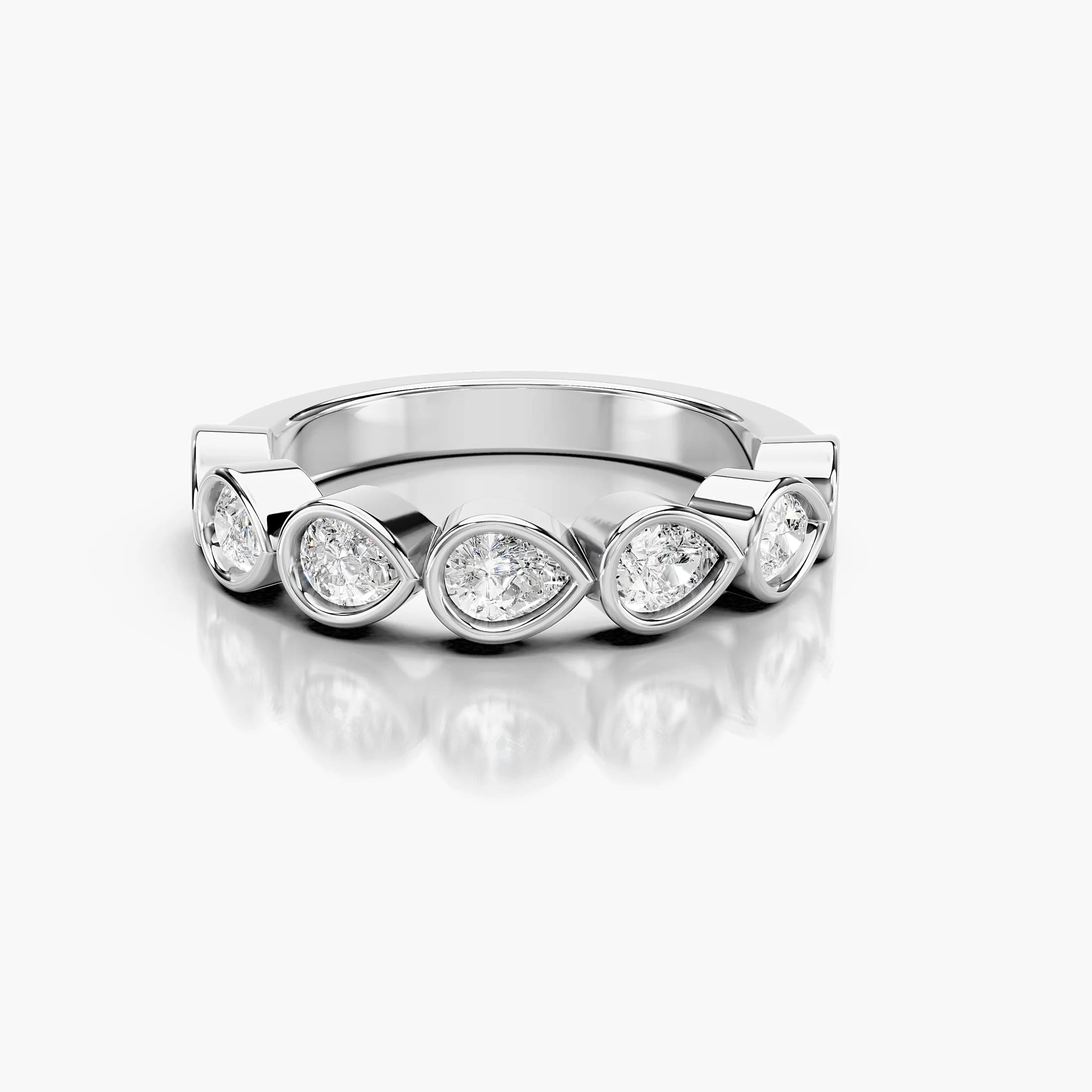 Bezel Pear Half-Eternity Band jewellery