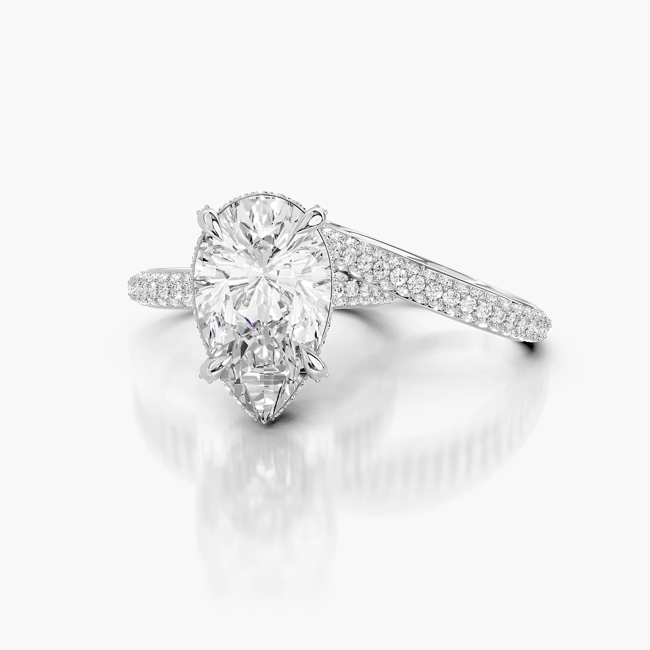 Pear Hidden Halo Pavé Bridal Set jewellery