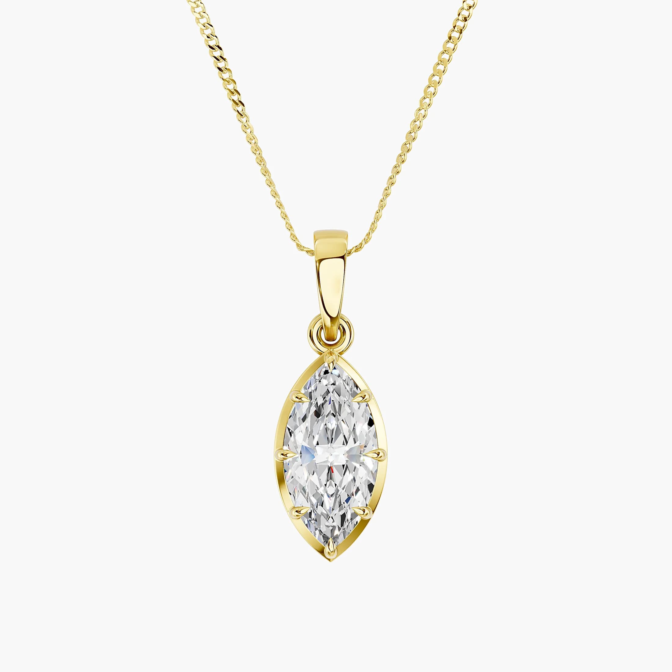 Marquise Diamond Framed Solitaire Pendant jewellery