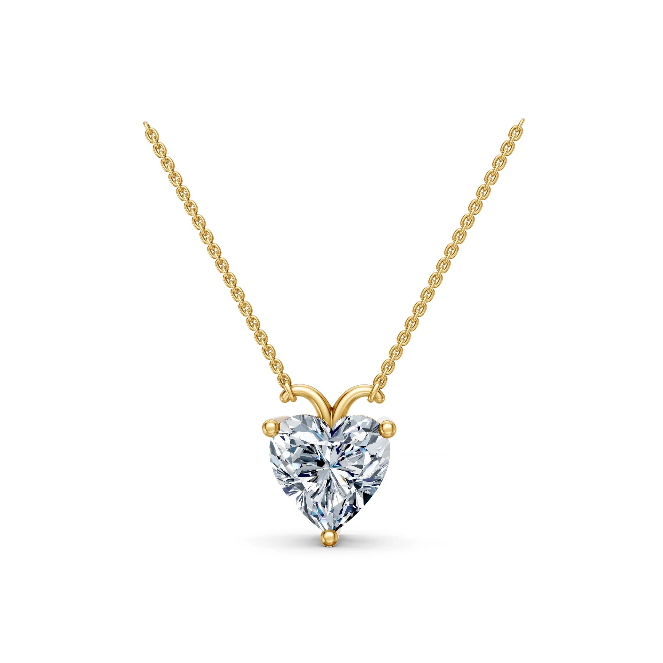 Amora Three-Prong Heart Solitaire Diamond Necklace jewellery