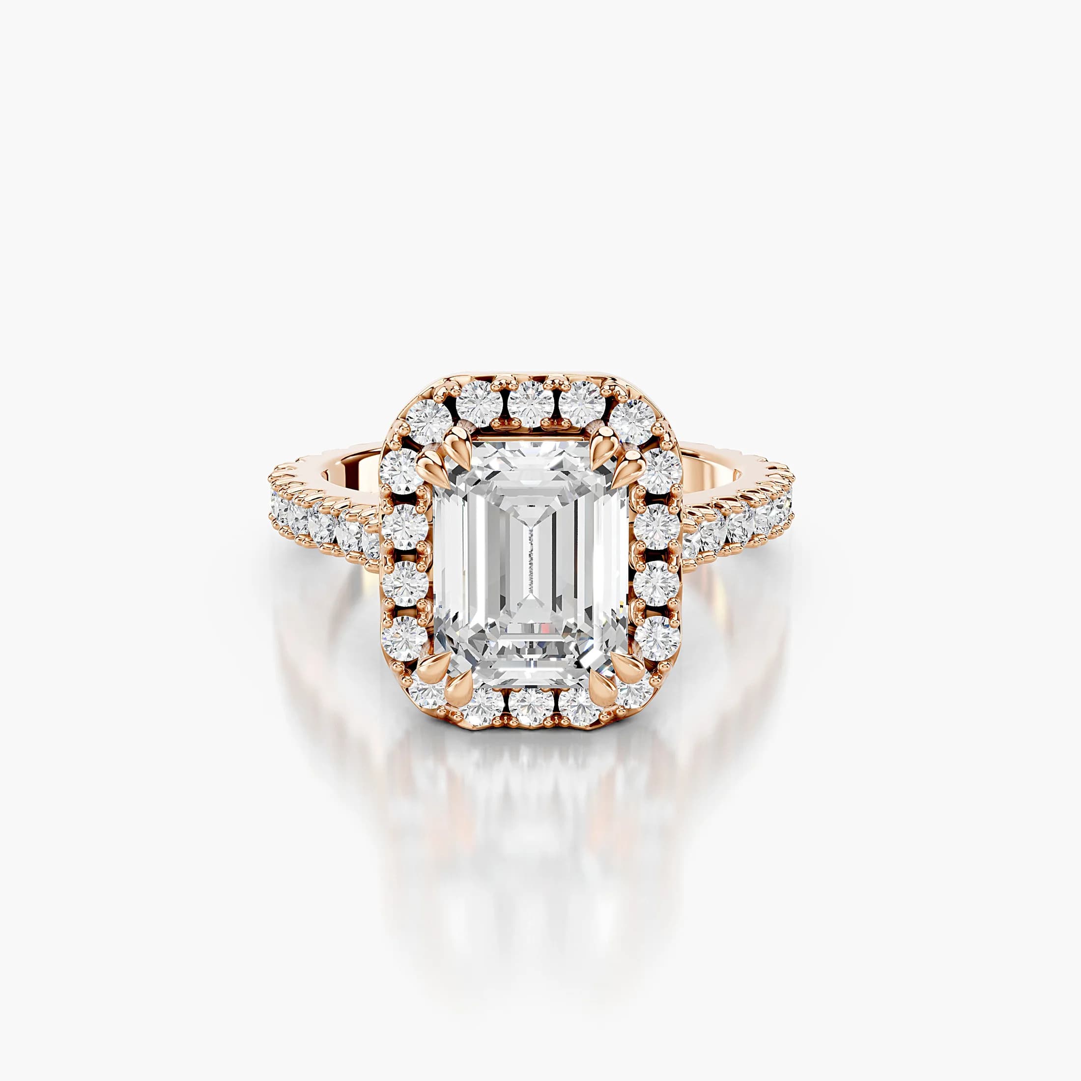 Aurelia Emerald Diamond Halo Ring jewellery