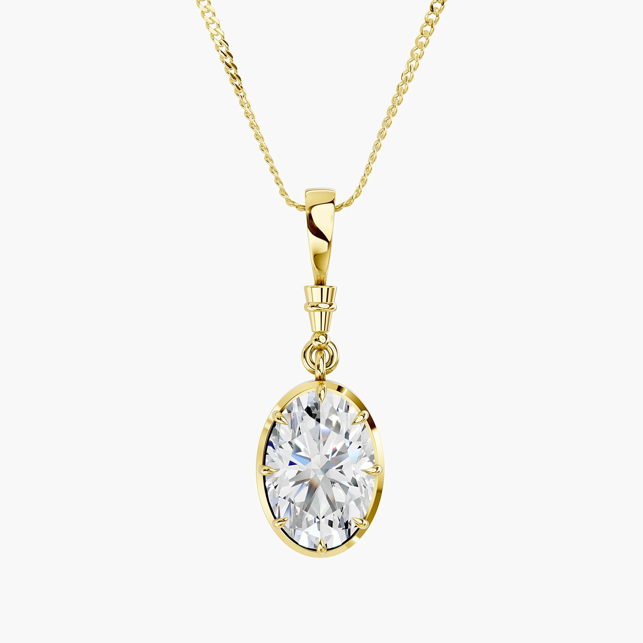 Oval Diamond Framed Solitaire Pendant jewellery