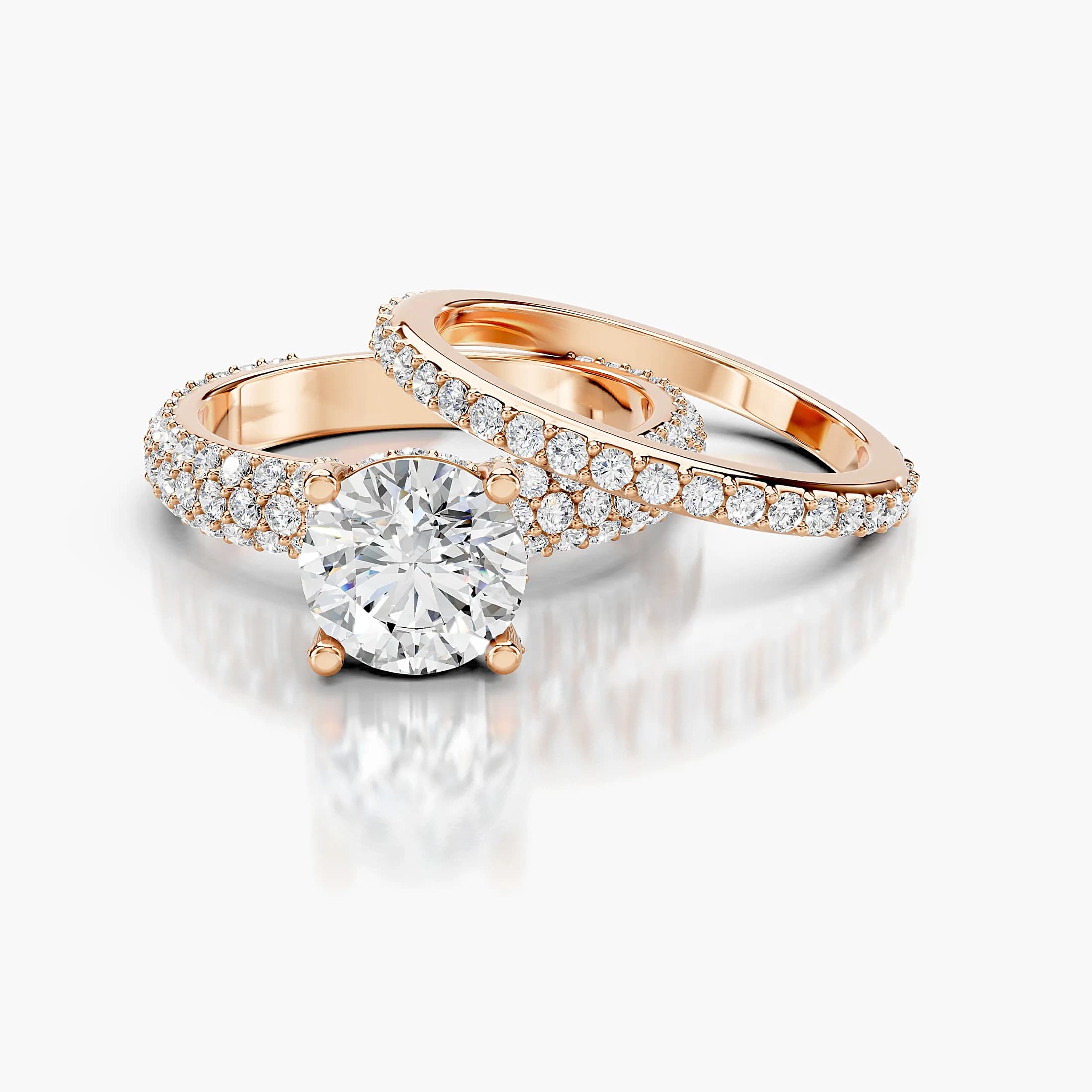 Eternal Orbit Round Diamond Pavé Bridal Set jewellery